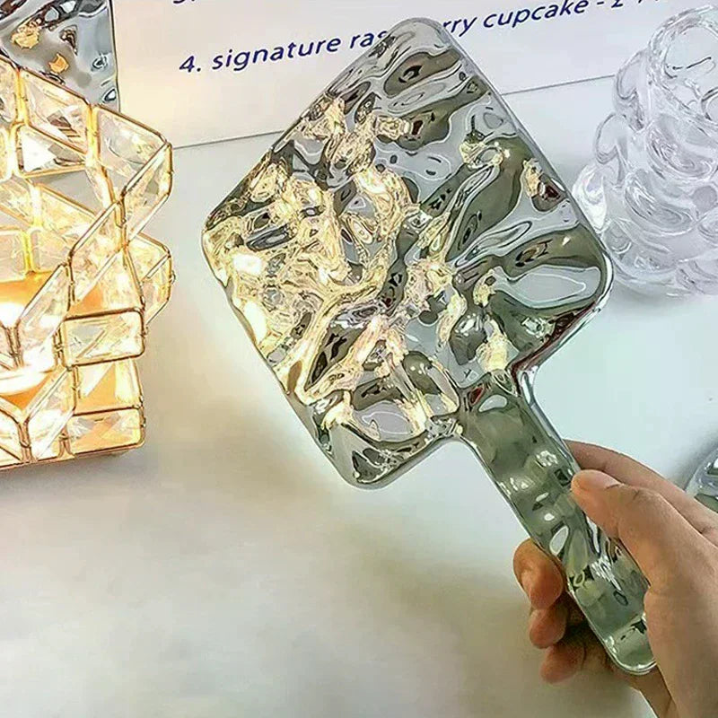 Electroplated Handheld Makeup Mirror | Round & Square S/M/L Handheld Makeup Mirror QXL