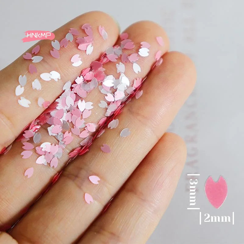 6-Grid Cherry Blossom Nail Glitter Sequins | Holographic Flakes Nail Glitter Sequins QXL