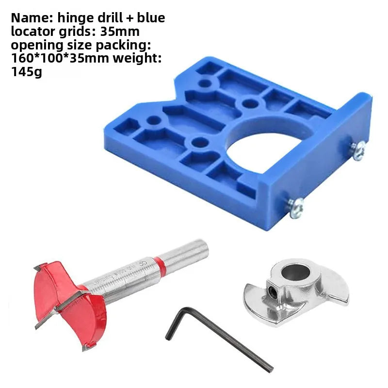 35mm Hinge Drilling Jig Set | Hole Locator & Boring Bit Hinge Drilling Jig QXL 1 SET