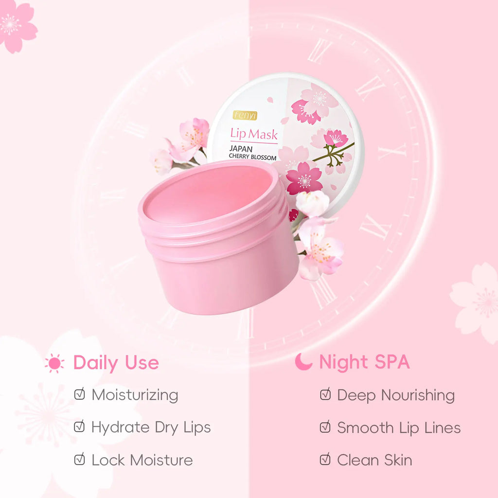 FENYI Sakura Cherry Blossom Lip Mask – Nourishing 15g Overnight Lip Mask QXL 15g