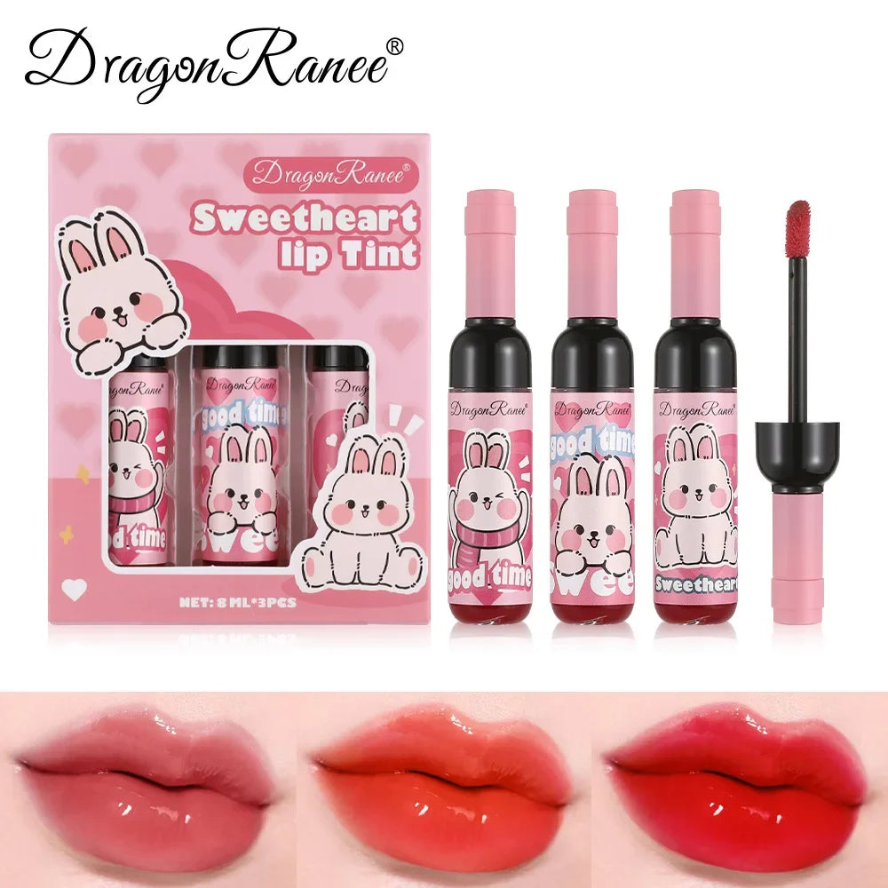 Dragon Ranee Wine Bottle Lip Gloss Set | 3-Pc Liquid Lipstick Liquid Lip Gloss Set QXL