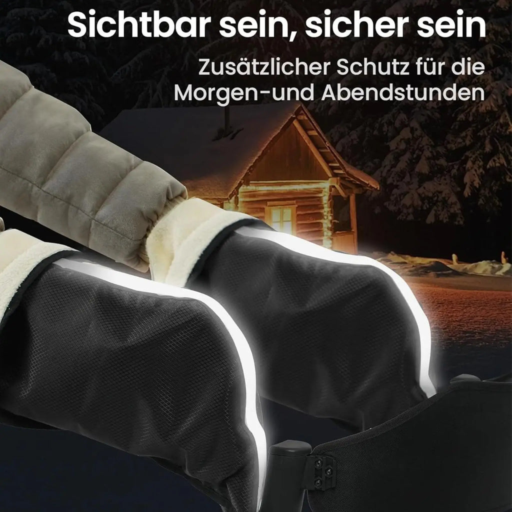 Waterproof Thermal Wheelchair Gloves | Velvet-Lined, Reflective Wheelchair Gloves QXL