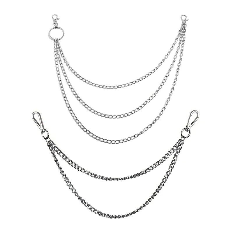Punk Hip-Hop 2/3-Layer Metal Belt Chain | Waist Chain Metal Belt Chain QXL
