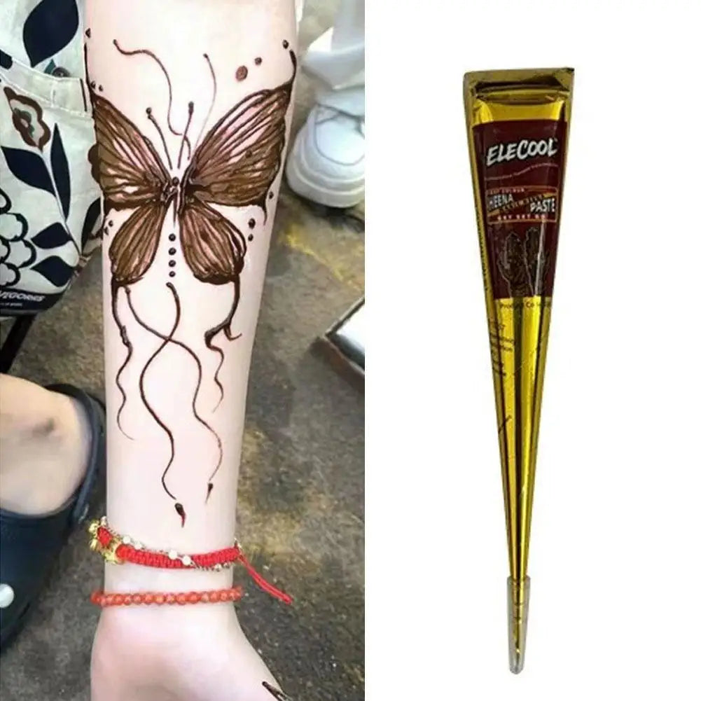Black Henna Temporary Tattoo Paste Cone | Body Art Ink Temporary Tattoo Paste QXL