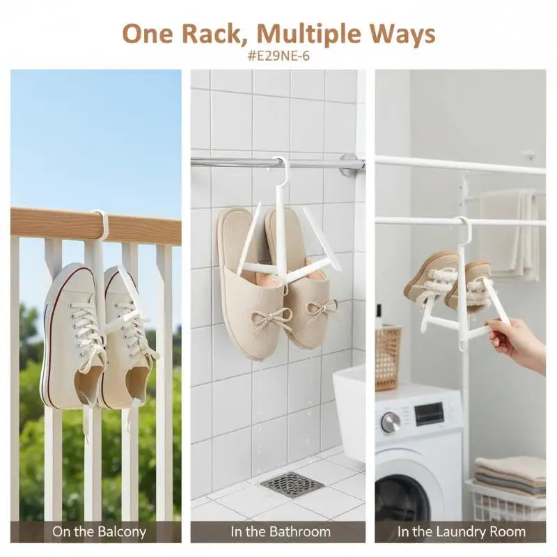 Hanging Shoe Drying Rack – Hook Holder for Balcony & Closet Shoe Drying Rack QXL