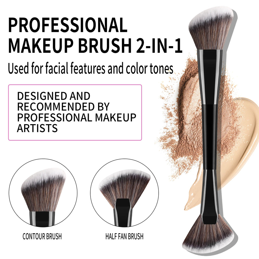 Ronshadow 10-Pc Double-Ended Makeup Brush Kit | Full Face Makeup Brush Set QXL