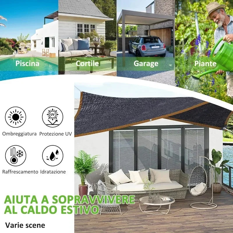 4x6m 95% UV Shade Net with Grommets | Outdoor Shading Cloth UV Shade Net QXL