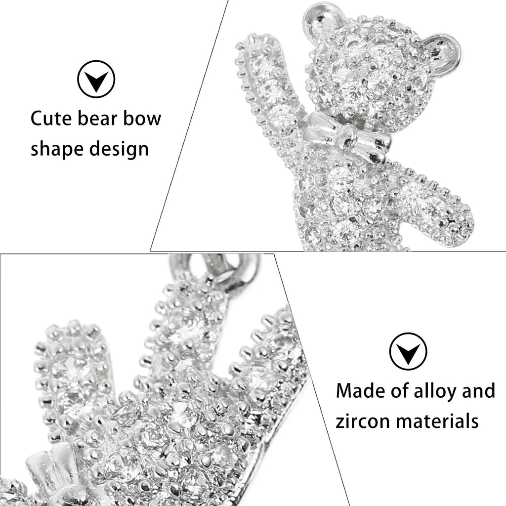 5-Pack Bear Nail Art Studs | Kawaii Zircon Bowknot Charms Nail Art Charms QXL