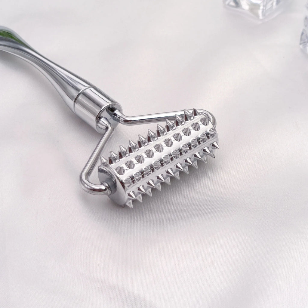 Metal Face Roller & Eye Massage Tool | Stainless Steel Face Massage Roller QXL