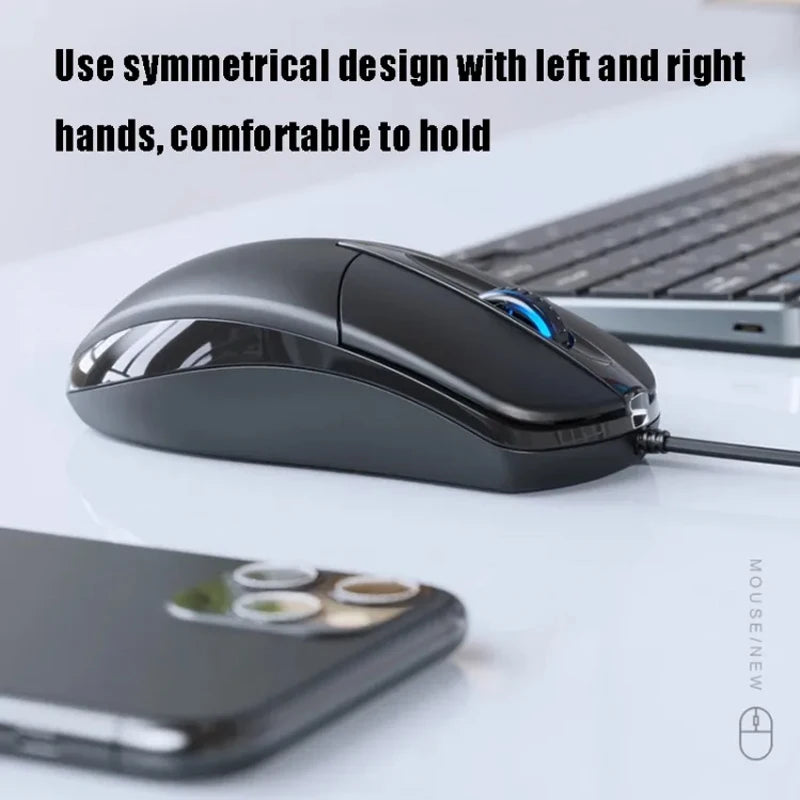 YITHOR USB Wired Optical Mouse 1200 DPI + Keyboard Brush Wired Optical Mouse QXL