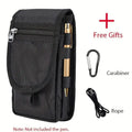 Casual Oxford Cloth Phone Waist Bag with Pen Slot | Black Phone Waist Bag QXL Black