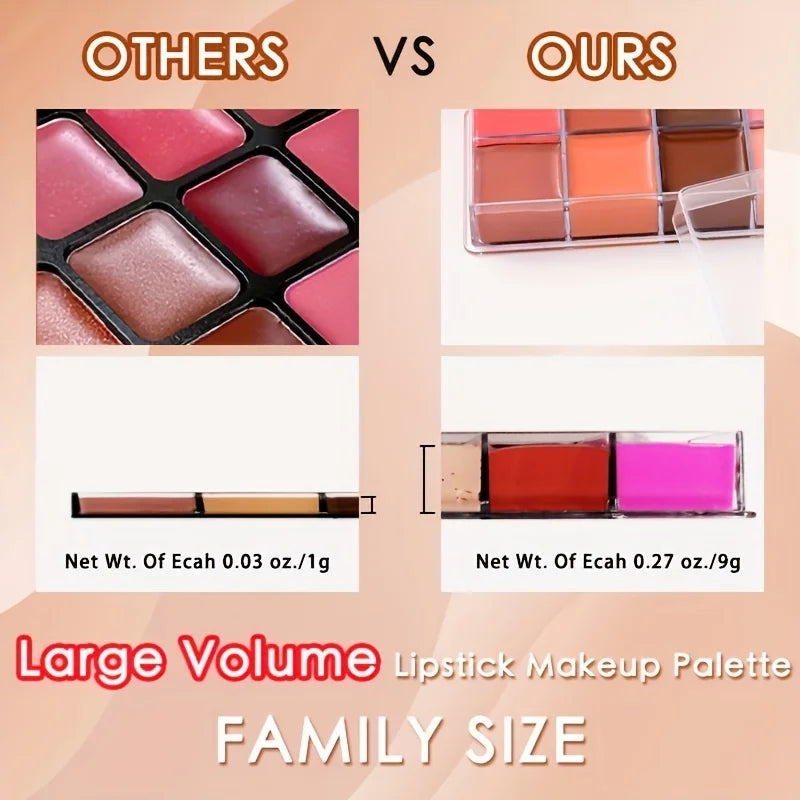 BEYONDBEAUTY 12-Color Moisturizing Lip Gloss Lipstick Palette Lip Color Palette QXL