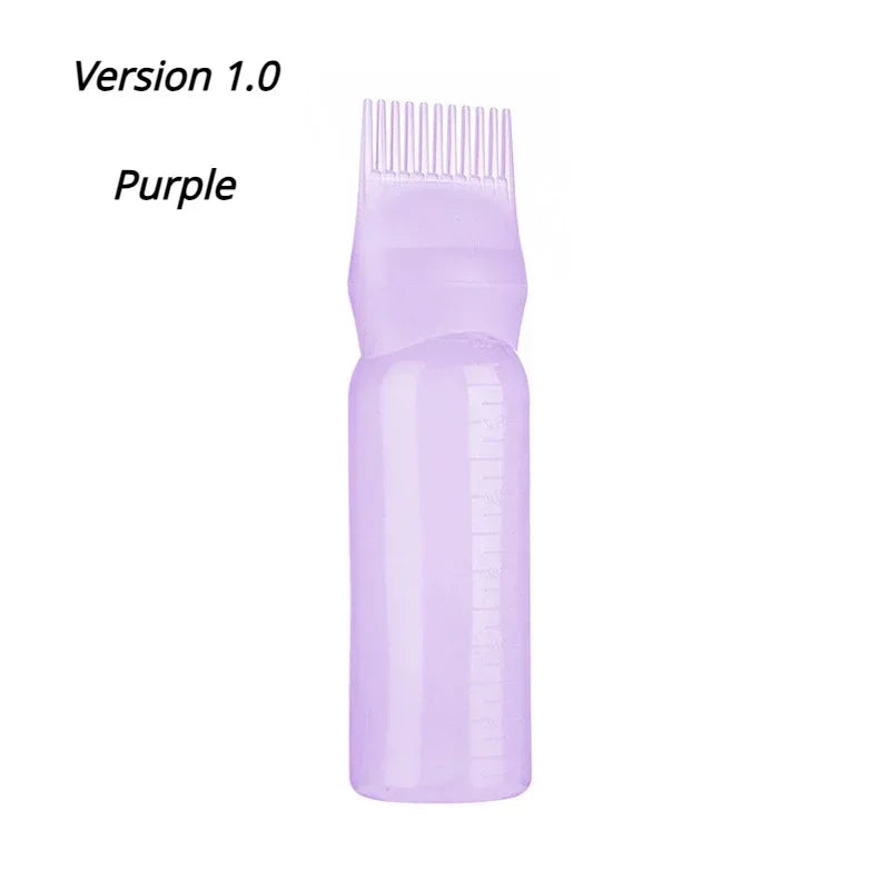 Silicone Scalp Massage Brush & Hair Dye Applicator Bottle Hair Dye Applicator QXL A-purple