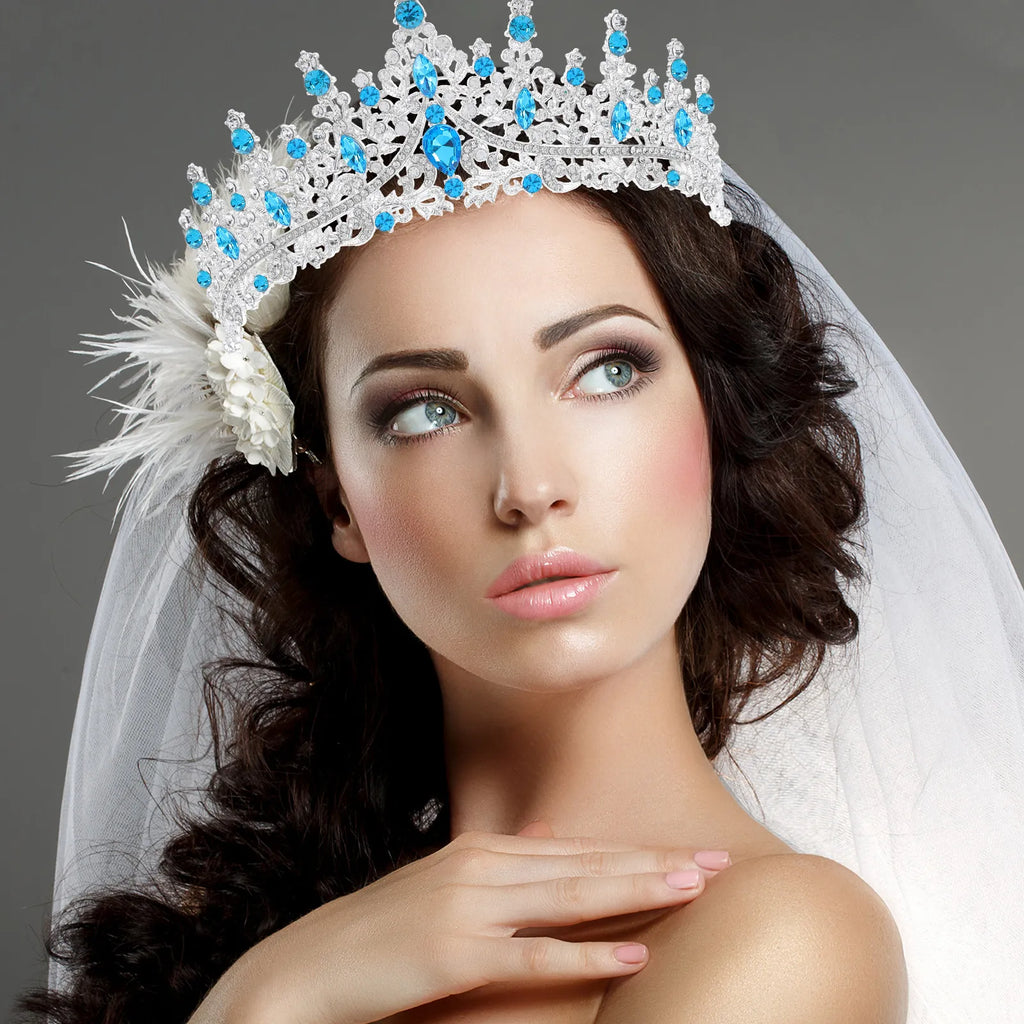 Crystal Rhinestone Crown Tiara | Wedding & Birthday Headpiece Crystal Crown Tiara QXL