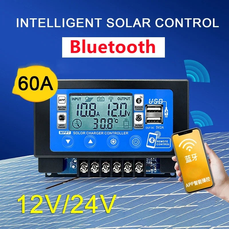 Dreamburgh 60A MPPT Solar Charge Controller Bluetooth WiFi LCD MPPT Solar Controller QXL 60A Bluetooth