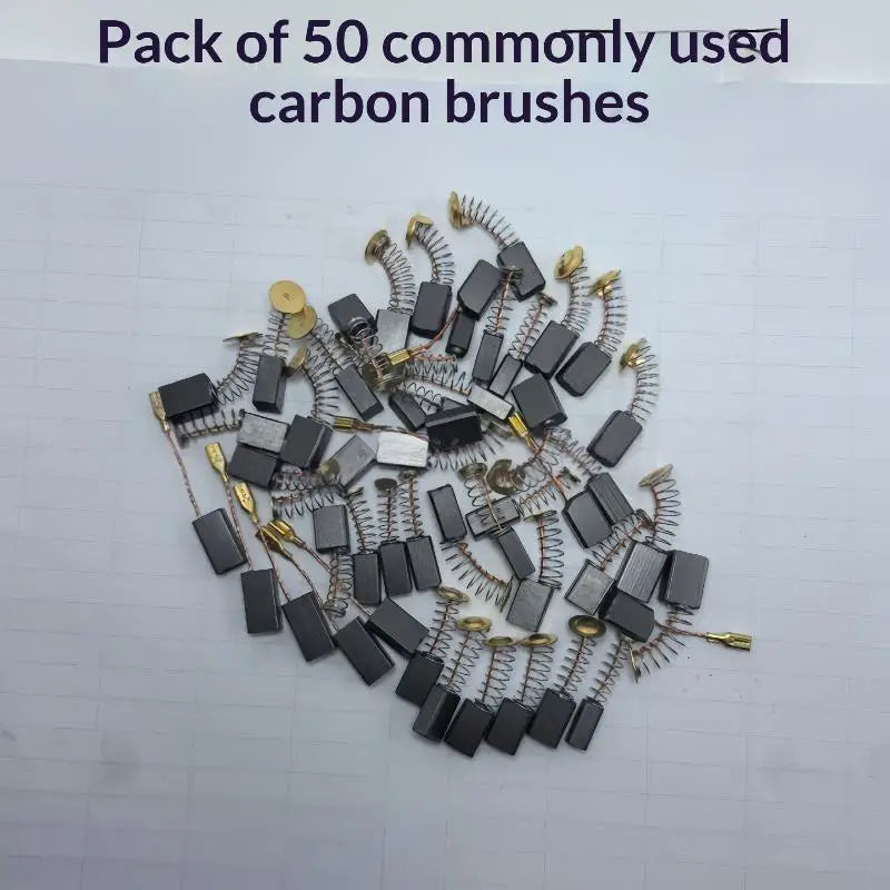 50-Pc Carbon Brush Set | 5 Models for Motors & Power Tools Carbon Brush Set QXL
