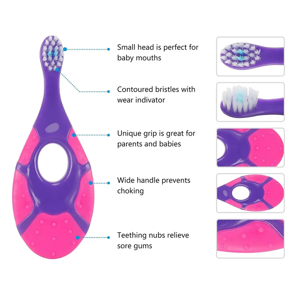 4-Pack Kids Silicone Finger Toothbrush | Soft Bristles BPA-Free Kids Toothbrush Set QXL