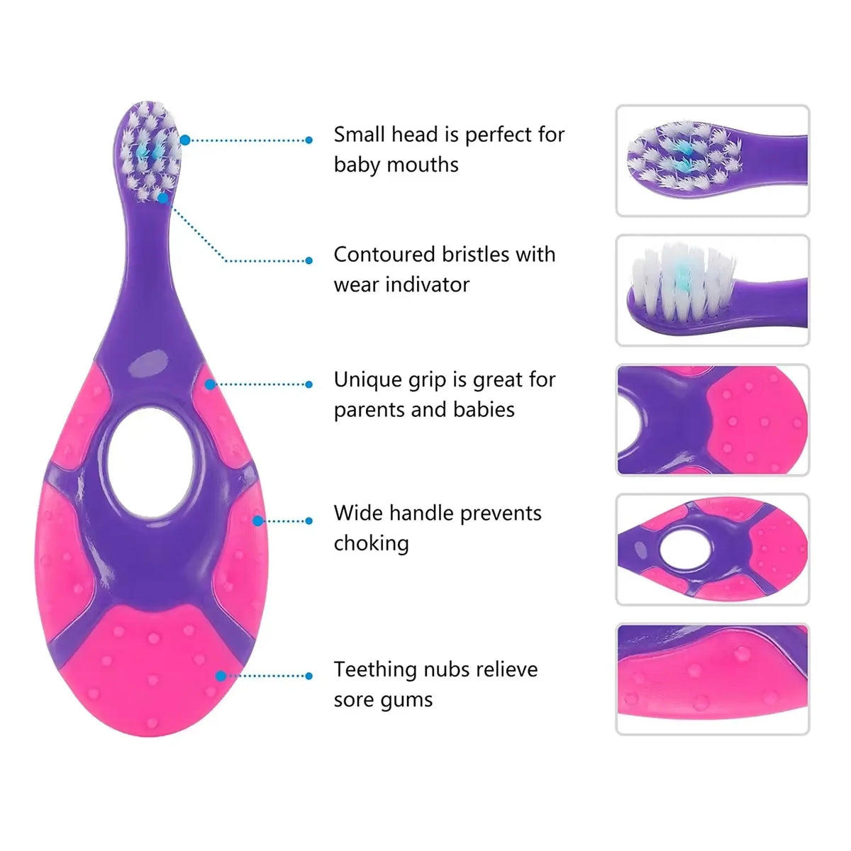 4-Pack Kids Silicone Finger Toothbrush | Soft Bristles BPA-Free Kids Toothbrush Set QXL