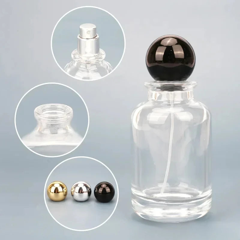 30–100ml Refillable Glass Perfume Spray Bottle | Spherical Cap Perfume Spray Bottle QXL