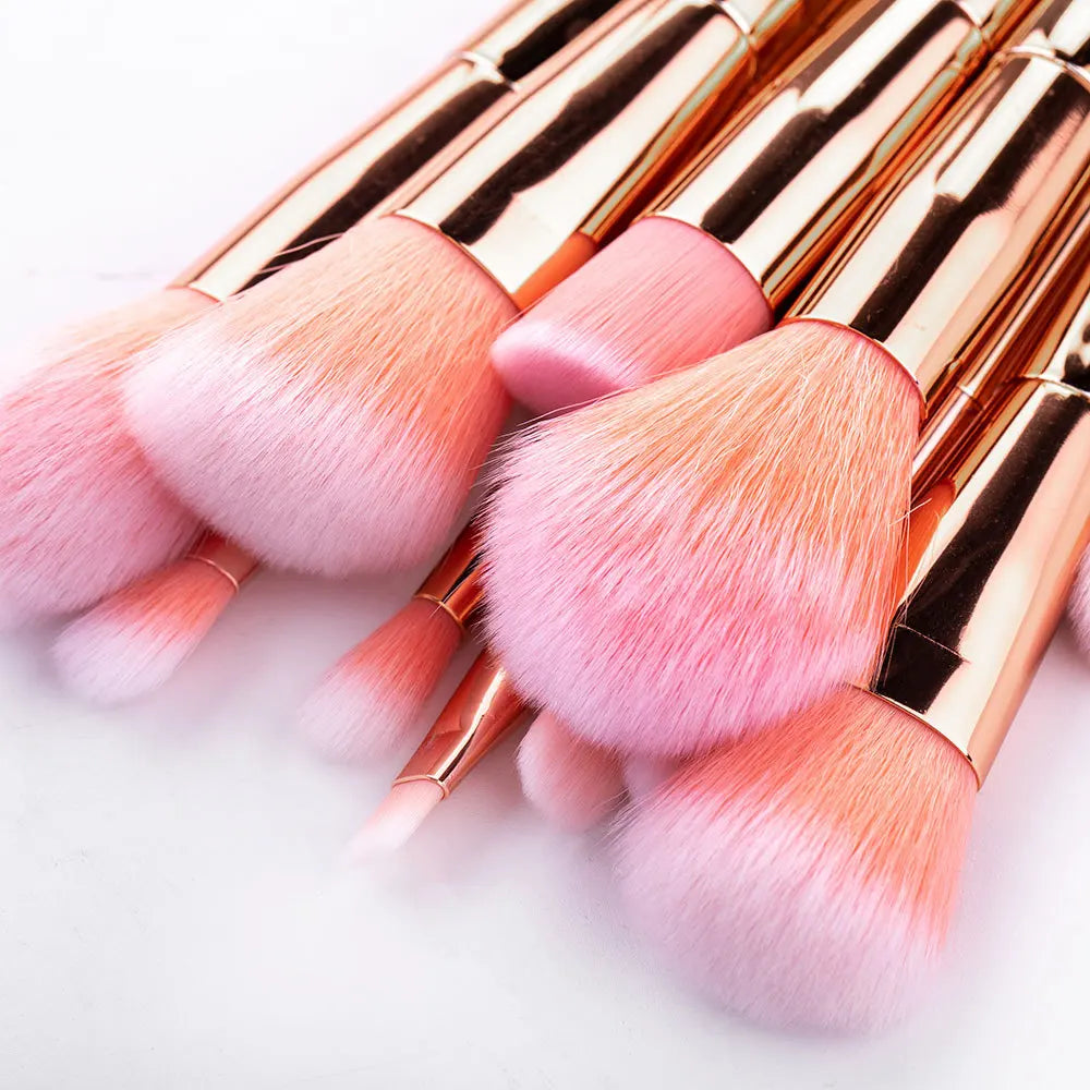 12-Piece Rose Gold Makeup Brush Set | Face & Eye Tools Makeup Brush Set QXL
