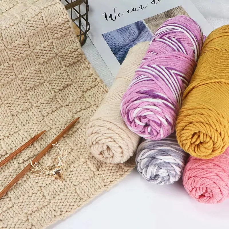 100g 8-Ply Milk Cotton Yarn – Soft Knitting & Crochet Yarn Hand Knitting Yarn QXL