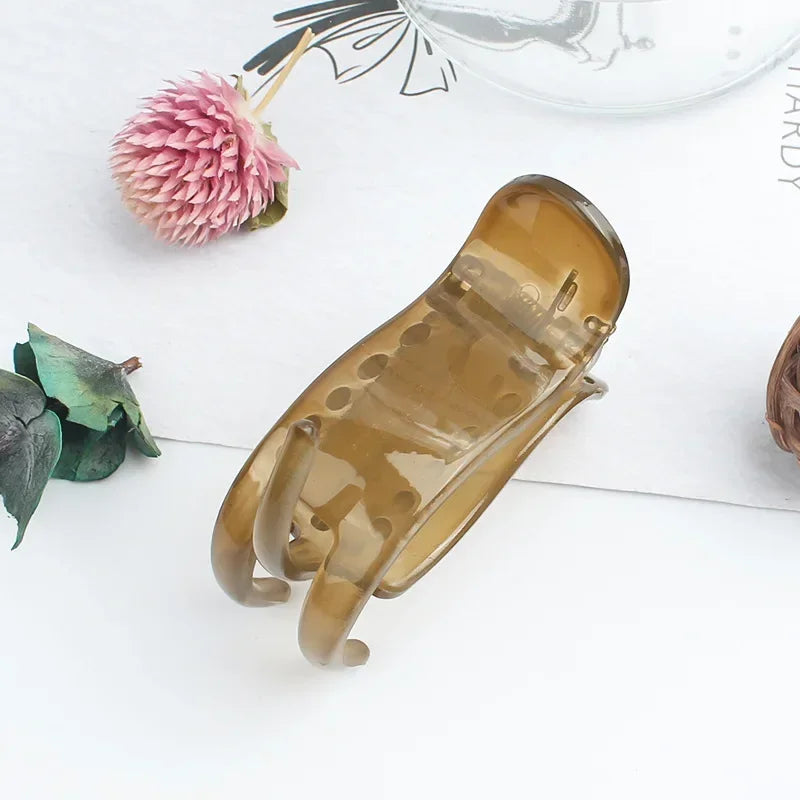 Acetate Small Hair Claw Clip | High Ponytail Holder Women Hair Claw Clip QXL GD tea green