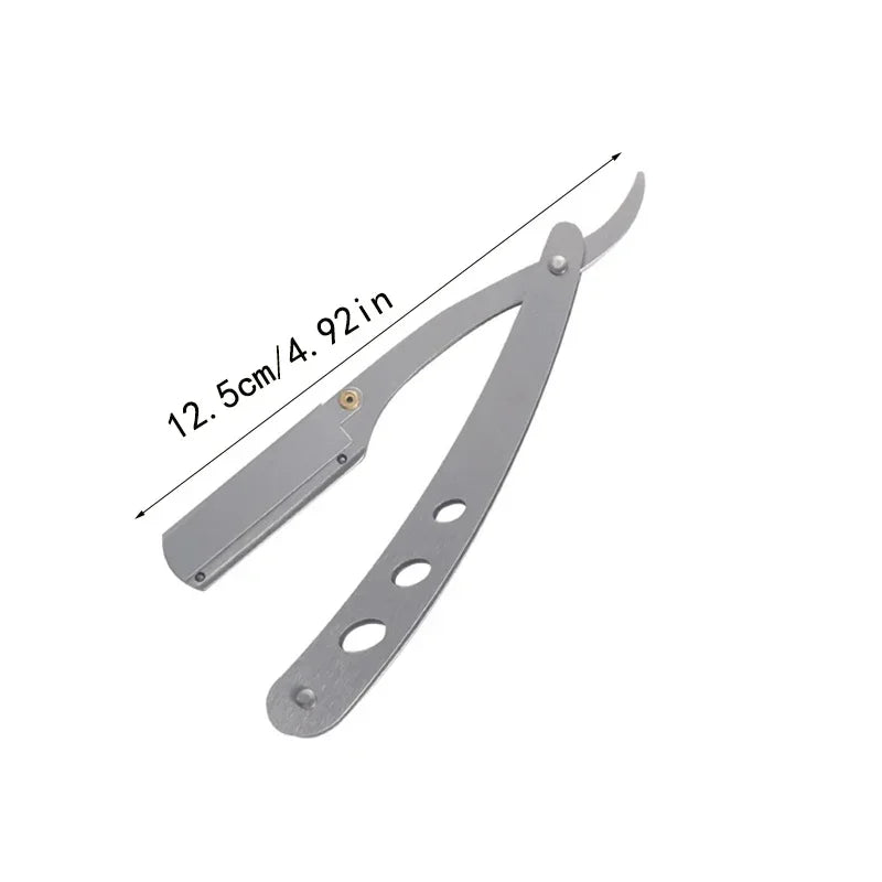 Men's Folding Straight Razor | Stainless Steel Barber Shaver Folding Straight Razor QXL