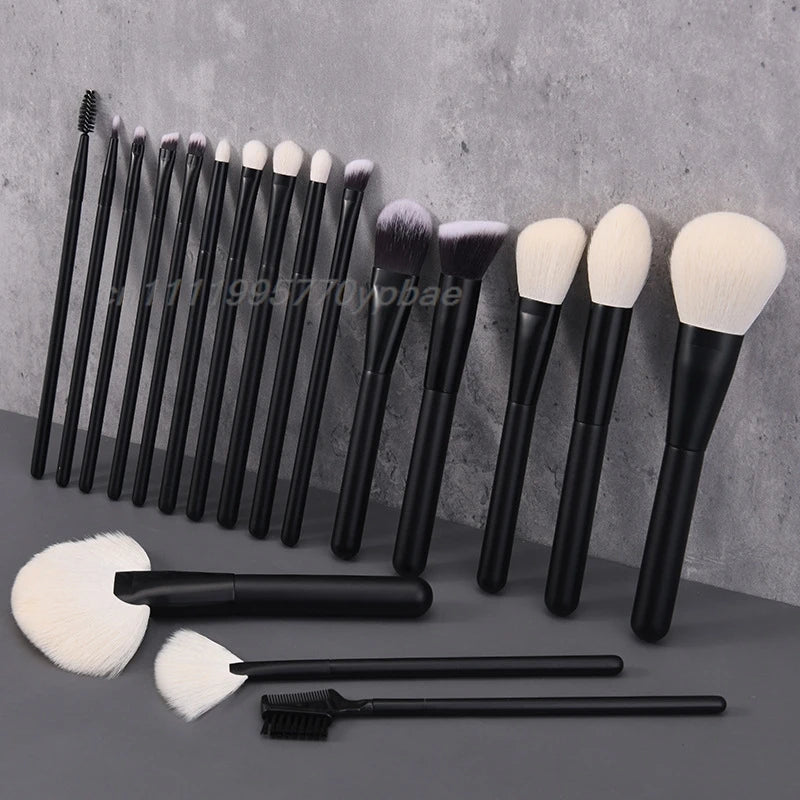 Professional Makeup Brush Set 12/18Pc | Natural Hair Beauty Tools Makeup Brush Set QXL