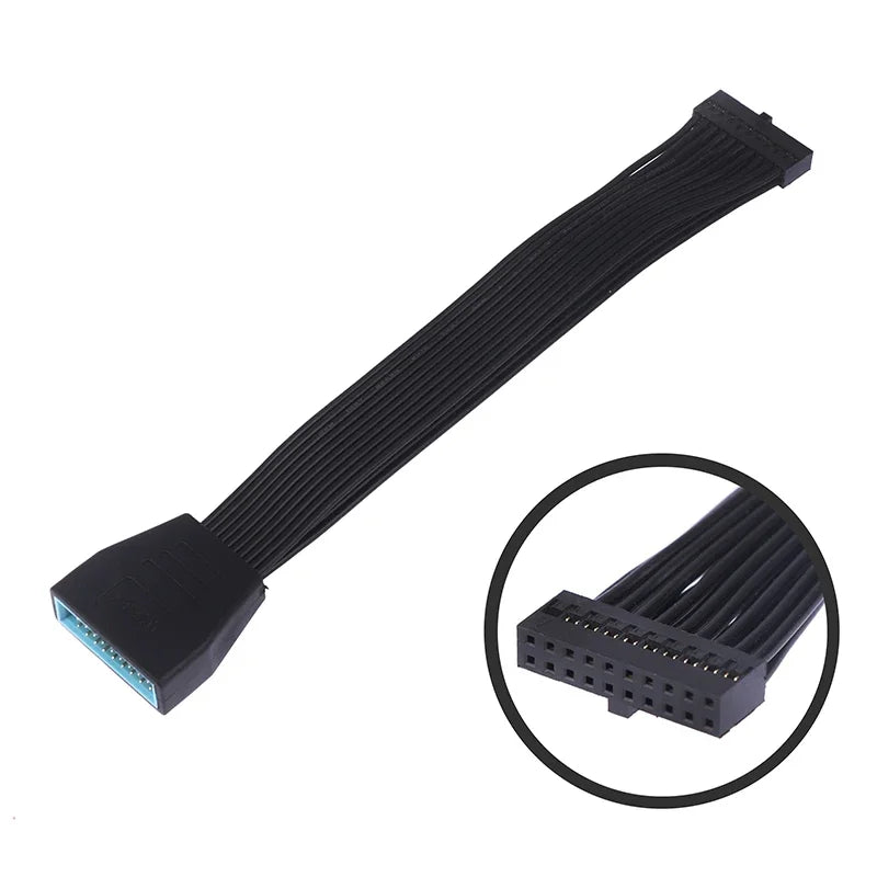 USB 3.0 19/20-Pin Header Extension Cable – 15cm Flat Ribbon USB Header Cable QXL