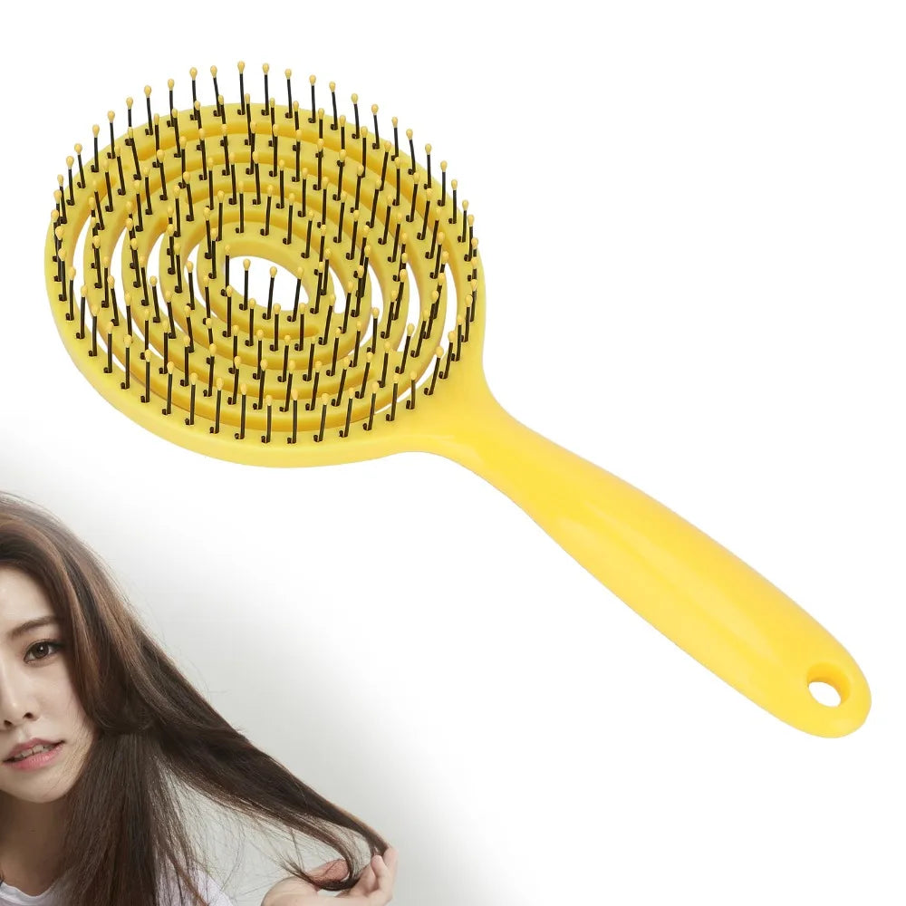 Round Head Hair Detangling Brush | Anti-Static Spiral Comb Hair Detangling Brush QXL