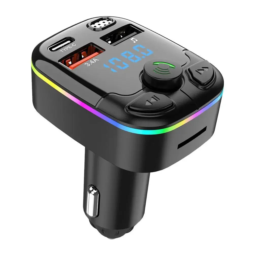 Car Bluetooth 5.0 FM Transmitter | Dual USB PD Type-C Charger FM Transmitter Charger QXL
