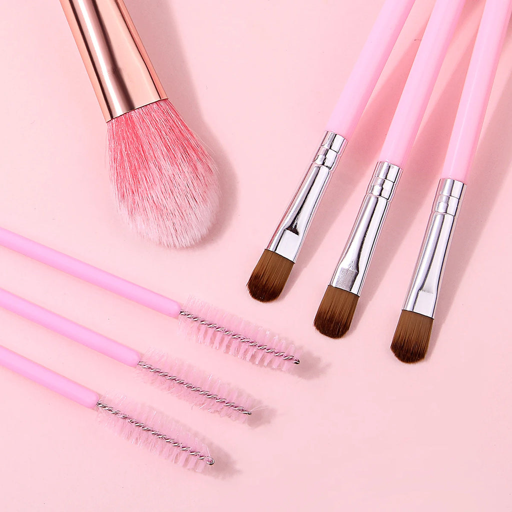 KOSSHOW 7-Pc Makeup Brush Set | Blush, Eyeshadow & Lash Makeup Brush Set QXL