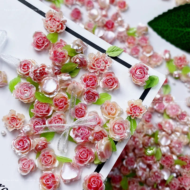 20-Pack 3D Kawaii Flower Nail Art Charms | Rose & Camellia DIY 3D Nail Art Charms QXL