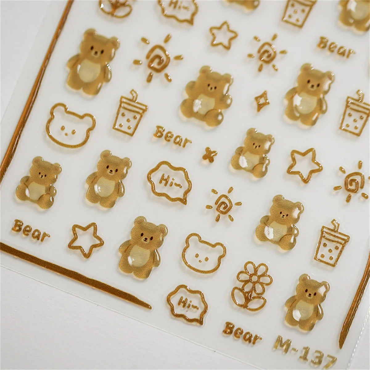 5D Kawaii Jelly Bear Nail Art Stickers | Self-Adhesive Decals Nail Art Stickers QXL