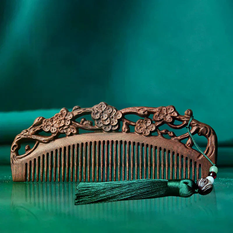 Sandalwood Hand-Carved Hair & Beard Comb | Anti-Static Wooden Hair Comb QXL
