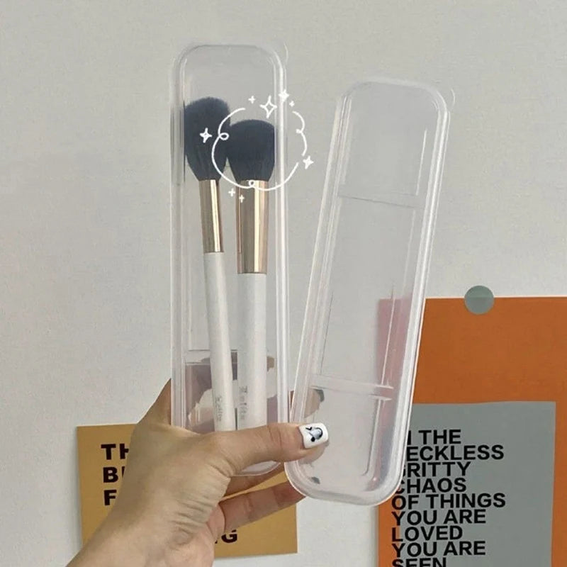 Transparent Makeup Brush Holder & Cosmetic Organizer with Lid Cosmetic Brush Organizer QXL