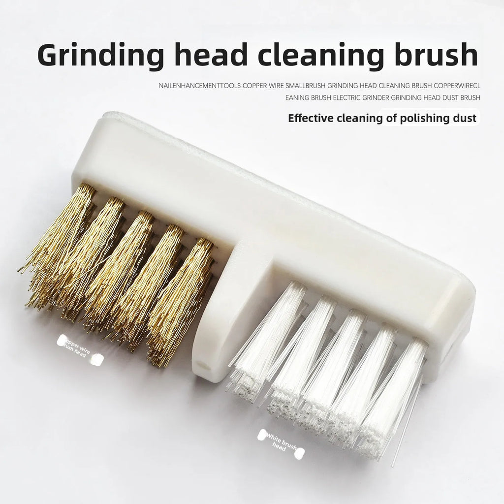 Nail Drill Bit Cleaning Brush – Copper Wire & Soft Bristle Nail Drill Bit Brush QXL