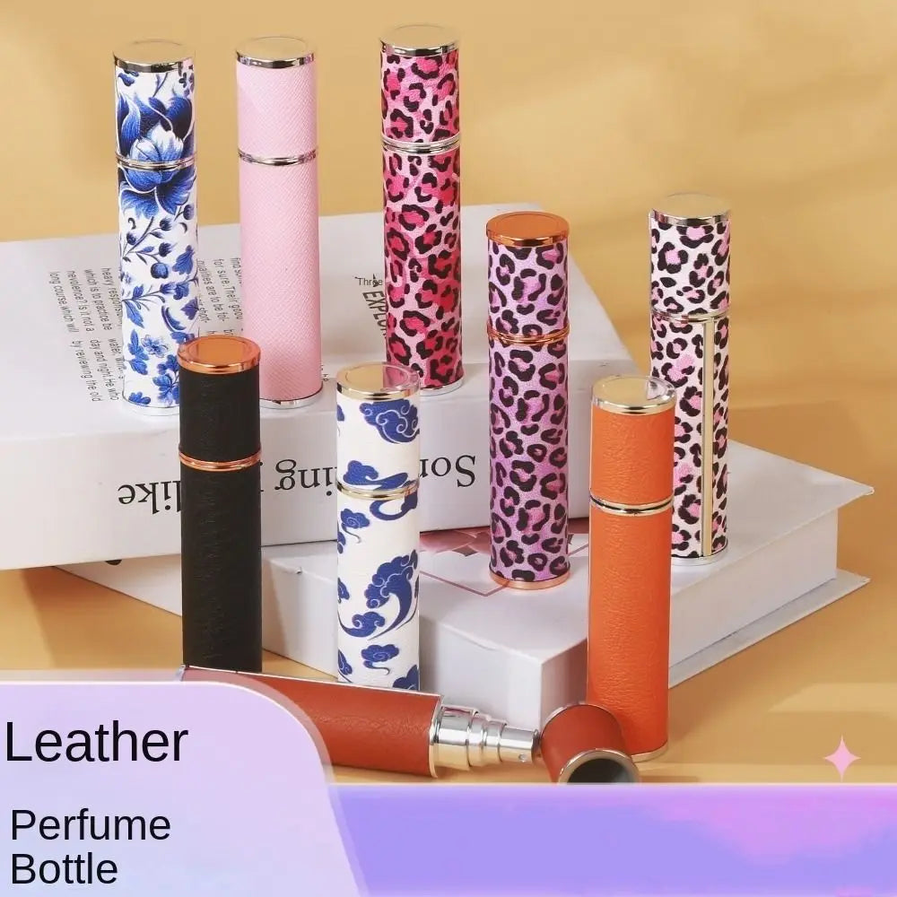 10ml Refillable Mini Perfume Atomizer | PU Leather Spray Bottle Perfume Atomizer QXL
