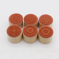 Wooden Rubber Stamp Set | Mandala Floral DIY Craft 6-Piece DIY Craft Stamp Set QXL Circular