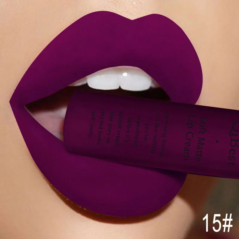QiBest Velvet Matte Liquid Lipstick | 34 Shades, Waterproof Matte Liquid Lipstick QXL