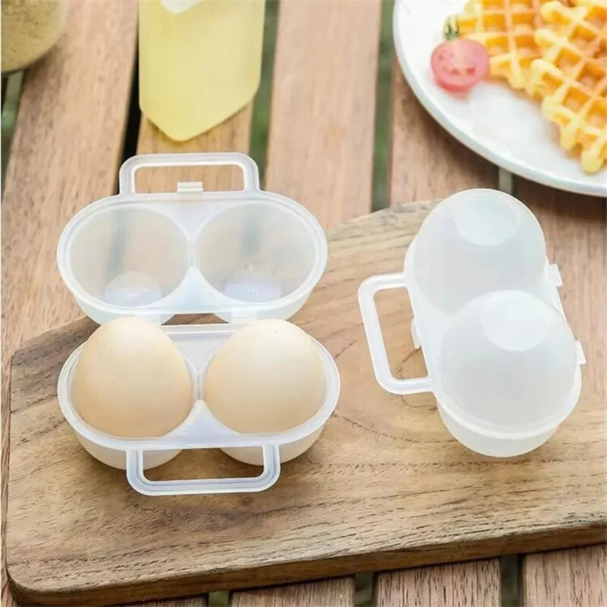 2-Cell Portable Egg Box | Shock-Absorbing Clear PP Carrier Egg Storage Box QXL