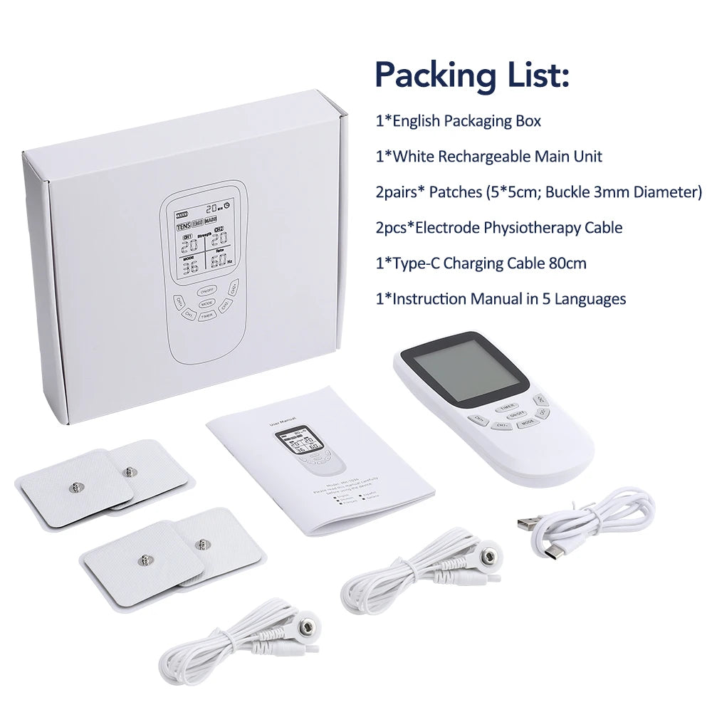 Hailicare 36-Mode EMS TENS Muscle Stimulator & Body Massager EMS TENS Massager QXL WHITE