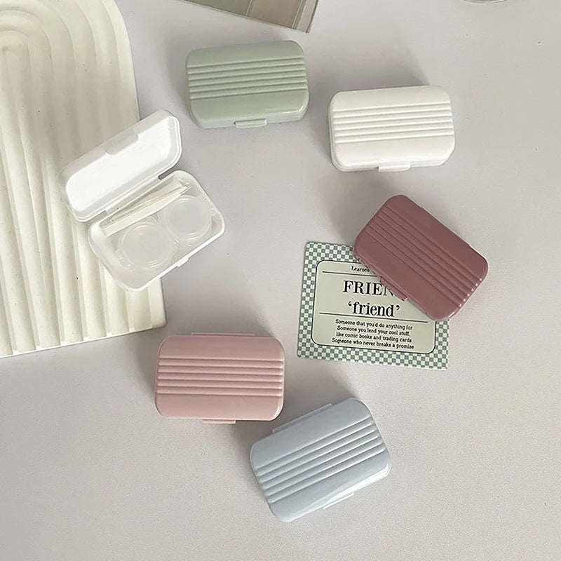 Candy Color Portable Contact Lens Case Kit with Tweezers Contact Lens Case QXL