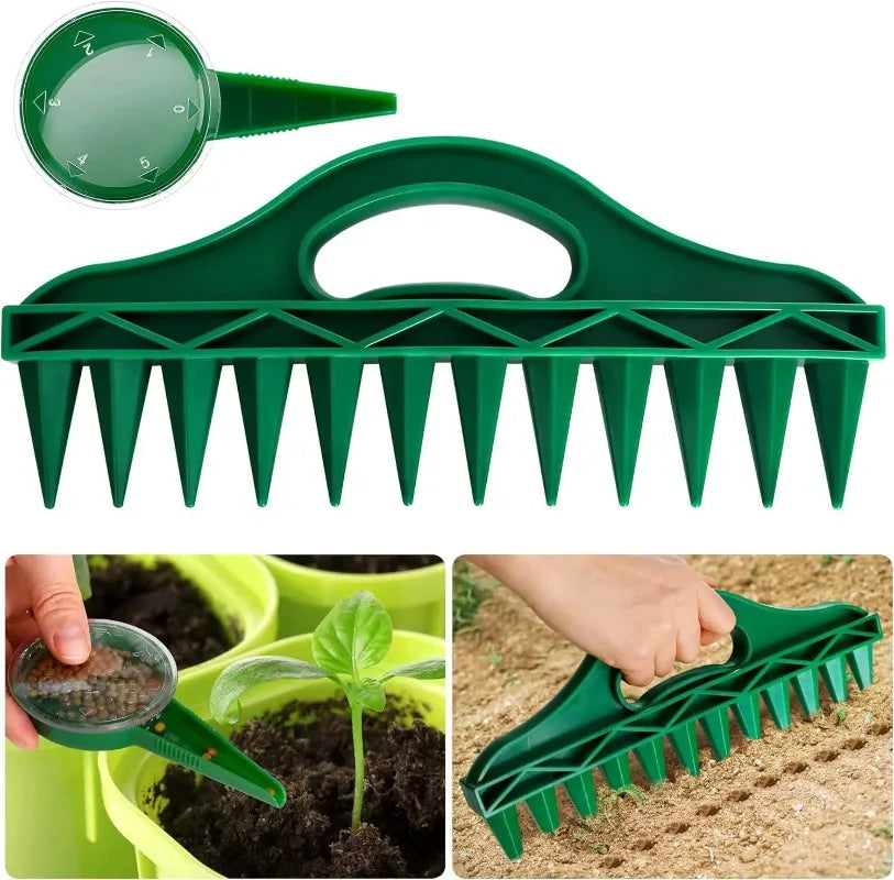 12-Hole Hand Dibbler Garden Seeder Tool | Fast Seed Planting Garden Seeder Tool QXL