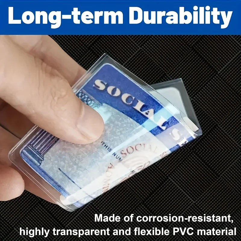 Waterproof Clear Card Sleeves – PP Plastic for ID & Credit Cards Card Sleeve Protector QXL