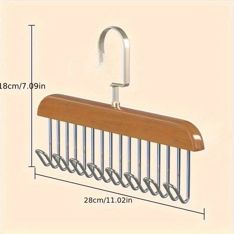 Wooden Suit Hanger with 8 Metal Hooks | Retro Finish Wooden Suit Hanger QXL