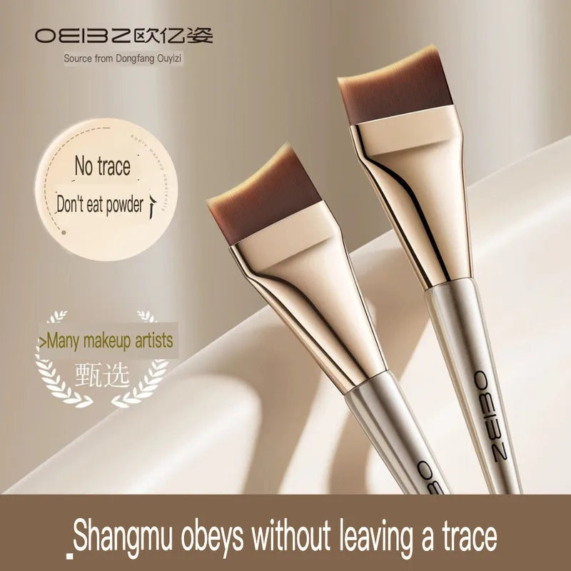 Ultra-Thin Angled Flat Foundation Brush | Seamless Blending Foundation Makeup Brush QXL