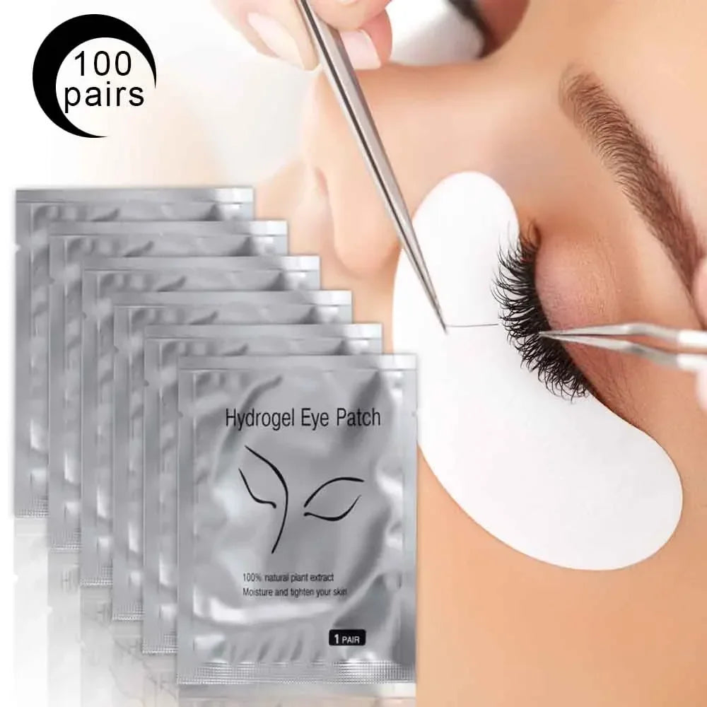 50/100 Pairs Lint-Free Hydro-Gel Under-Eye Pads for Lash Extensions Under-Eye Lash Pads QXL