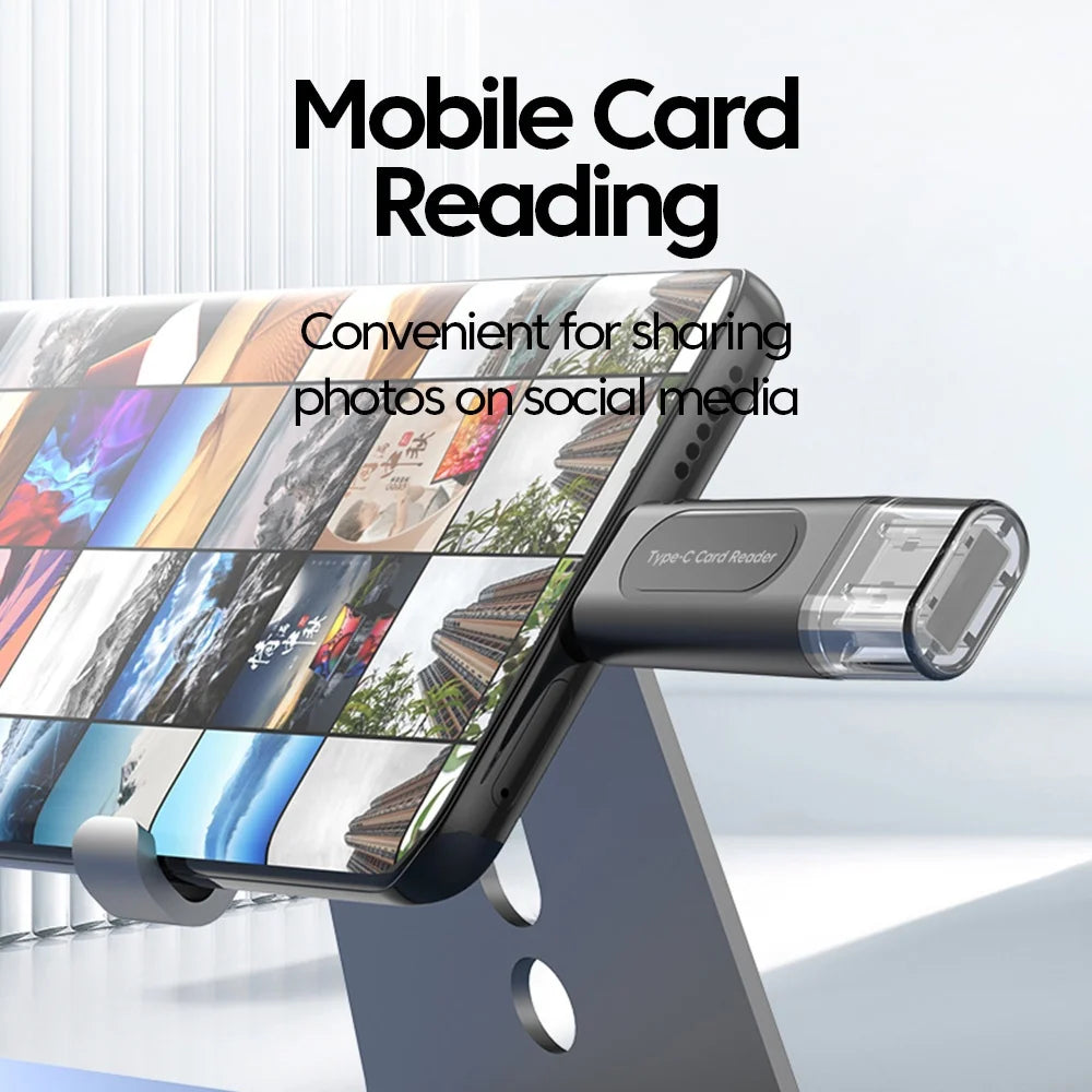4-in-1 USB Type-C Card Reader – SD, TF & Memory Stick USB Card Reader QXL