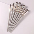 8-Piece Portable Eye Makeup Brush Set – Champagne Silver Eye Makeup Brush Set QXL Brown